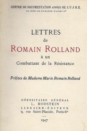 Item 208. LETTRES DE ROMAIN ROLLAND A UN COMBATTANT DE LA RÉSISTANCE.