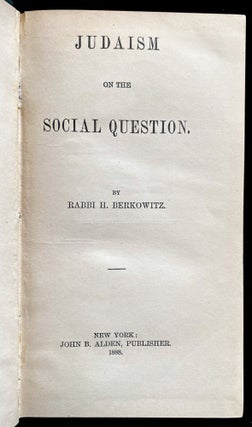 Item 893. JUDAISM ON THE SOCIAL QUESTION.