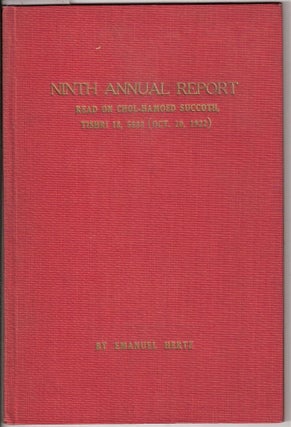 Item 1605. NINTH ANNUAL REPORT FOR THE YEAR 1921-22, READ ON CHOL-HAMOED SUCCOTH TISHRI 18, 5683 (OCTOBER 10, 1922)