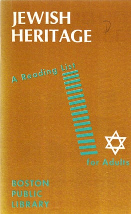 Item 2187. JEWISH HERITAGE : A READING LIST FOR ADULTS.