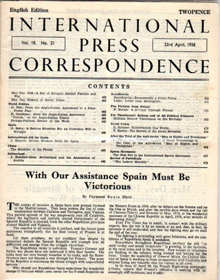 Item 3901. INTERNATIONAL PRESS CORRESPONDENCE. 3 ISSUES