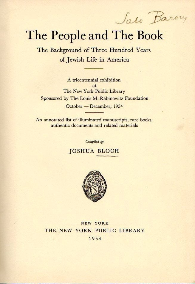 Item 3989. THE PEOPLE AND THE BOOK: THE BACKGROUND OF THREE HUNDRED YEARS OF JEWISH LIFE IN AMERICA.