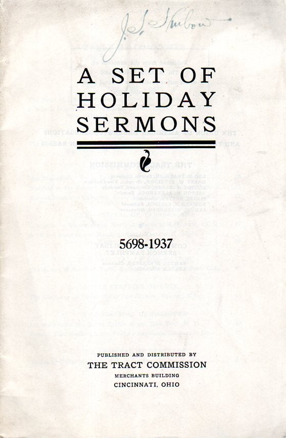Item 4155. A SET OF HOLIDAY SERMONS : 5698-1937.