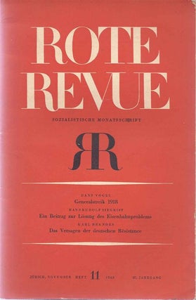 Item 4957. ROTE REVUE: SOZIALISTISCHE MONATSSCHRIFT. JAHRGANG 27. NR. 11, NOVEMBER 1948 (ONLY)