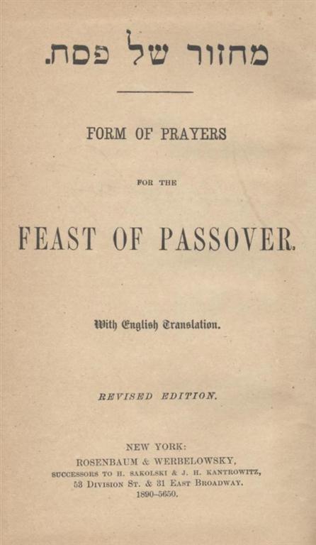 Item 5050. FORM OF PRAYERS FOR THE FEAST OF PASSOVER