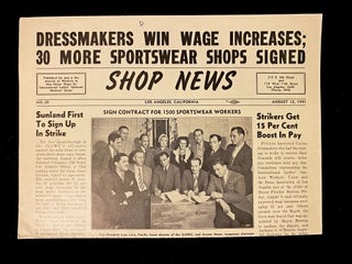 Item 5082. SHOP NEWS. NO. 20. AUGUST 12, 1941 "DRESSMAKERS WIN WAGE INCRESASE, 30 MORE SPORTSWEAR SHOPS SIGNED"