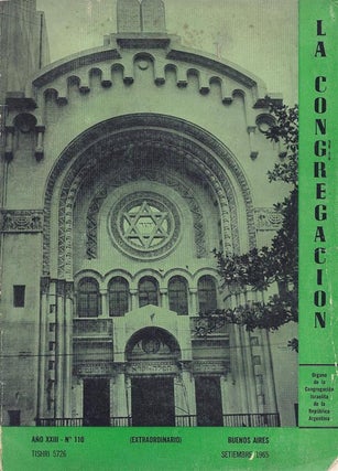 Item 5752. LA CONGREGACION, ÓRGANO DE LA CONGREGACIÓN ISRAELITA DE LA REPÚBLICA ARGENTINA (EXTRAORDINARIO) : ANO XXIII, NO. 110.