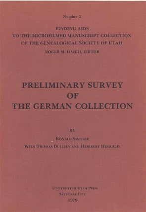 Item 6376. PRELIMINARY SURVEY OF THE GERMAN COLLECTION
