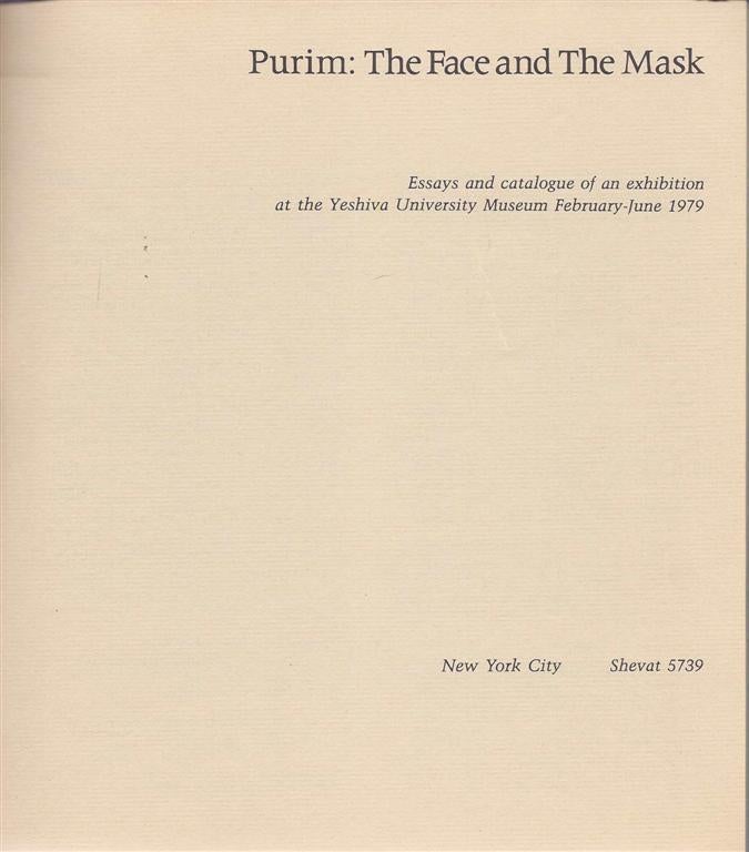 Item 6396. PURIM: THE FACE AND THE MASK