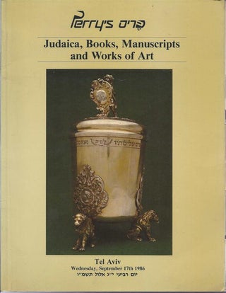 Item 6422. 2 JUDAICA AUCTION CATALOGS FROM PERRY’S – 1986