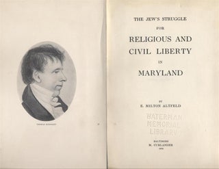 Item 6910. THE JEW'S STRUGGLE FOR RELIGIOUS AND CIVIL LIBERTY IN MARYLAND