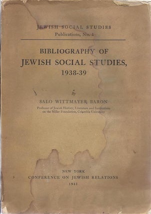 Item 7091. BIBLIOGRAPHY OF JEWISH SOCIAL STUDIES, 1938-39.