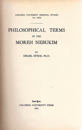 Item 7350. PHILOSOPHICAL TERMS IN THE MOREH NEBUKIM