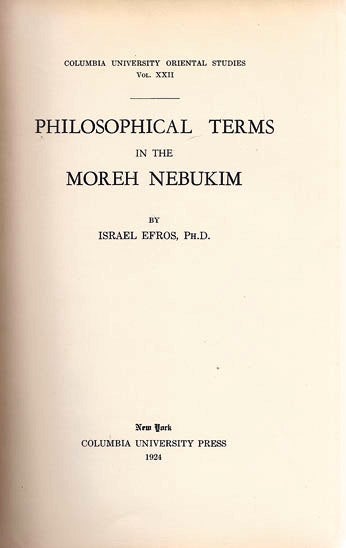 Item 7350. PHILOSOPHICAL TERMS IN THE MOREH NEBUKIM