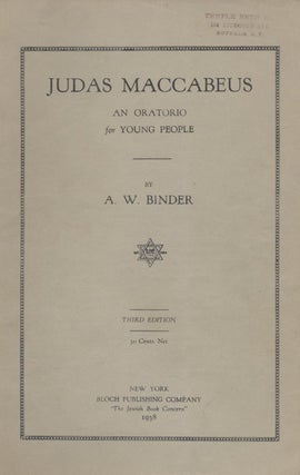 Item 7764. JUDAS MACCABEUS: AN ORATORIO FOR YOUNG PEOPLE
