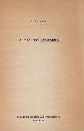 Item 8071. A DAY TO REMEMBER; BASED ON A LECTURE DELIVERED ON MAY 22, 1945, AT A MEETING OF LIBERTY LODGE B'NAI B'RITH NEW YORK