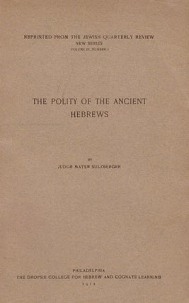 Item 8345. THE POLITY OF THE ANCIENT HEBREWS