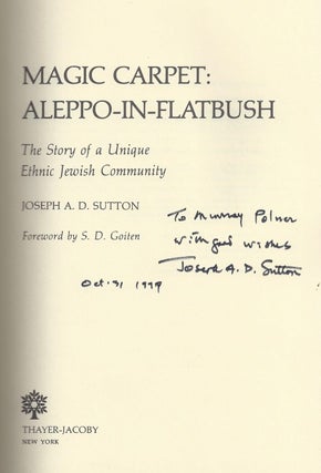 Item 8373. MAGIC CARPET: ALEPPO-IN-FLATBUSH: THE STORY OF A UNIQUE ETHNIC JEWISH COMMUNITY