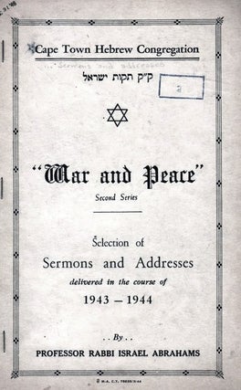 Item 8504. "WAR AND PEACE": SECOND SERIES: SELECTION OF SERMONS AND ADDRESSES DELIVERED IN THE COURSE OF 1943-1944