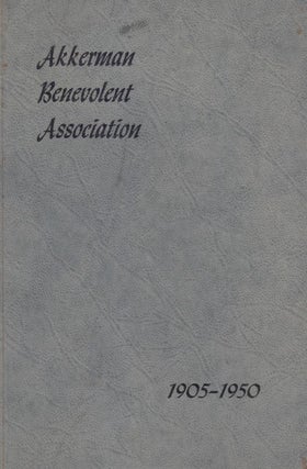 Item 8505. AKKERMAN BENEVOLENT ASSOCIATION, 1905-1950: FORTY-FIFTH ANNIVERSARY JANUARY 21, 1950