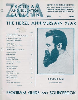 Item 8618. THE HERZL ANNIVERSARY YEAR: PROGRAM GUIDE AND SOURCEBOOK
