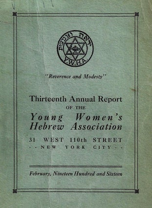 Item 8706. THIRTEENTH ANNUAL REPORT OF THE YOUNG WOMEN'S HEBREW ASSOCIATION