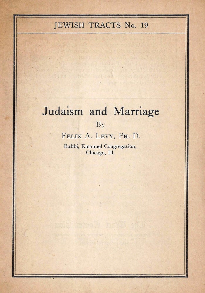 Item 8723. JUDAISM AND MARRIAGE