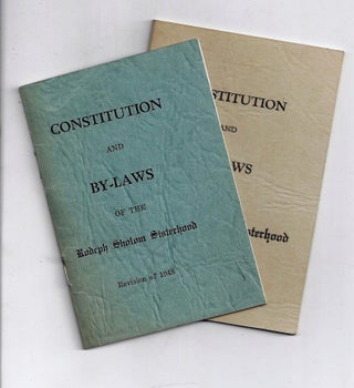 Item 8742. CONSTITUTION AND BY-LAWS OF THE RODEPH SHOLOM SISTERHOOD [TWO BOOKLETS]