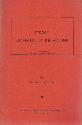 Item 8984. JEWISH COMMUNITY RELATIONS : AN ANALYSIS OF THE MACIVER REPORT