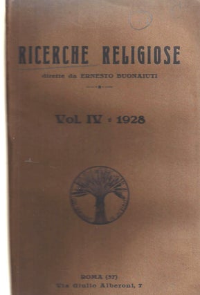Item 9219. RICERCHE RELIGIOSE VOL. IV
