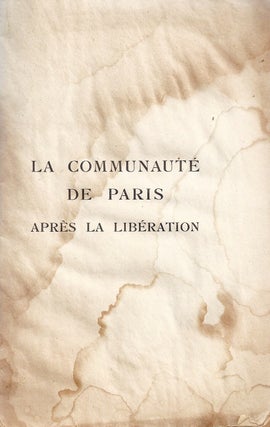 Item 9412. LA COMMUNAUTÉ DE PARIS APRÉS LA LIBÉRATION.