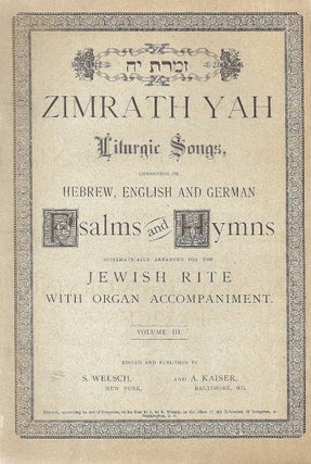 Item 9473. ZIMRATH YAH VOL. 3 EVENING AND MORNING SERVICES