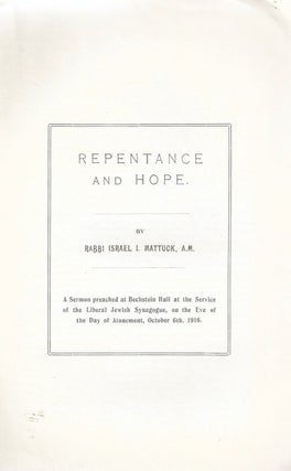 Item 9663. REPENTANCE AND HOPE
