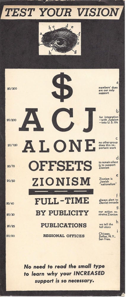 Item 9724. $ ACJ ALONE OFFSETS ZIONISM FULL-TIME
