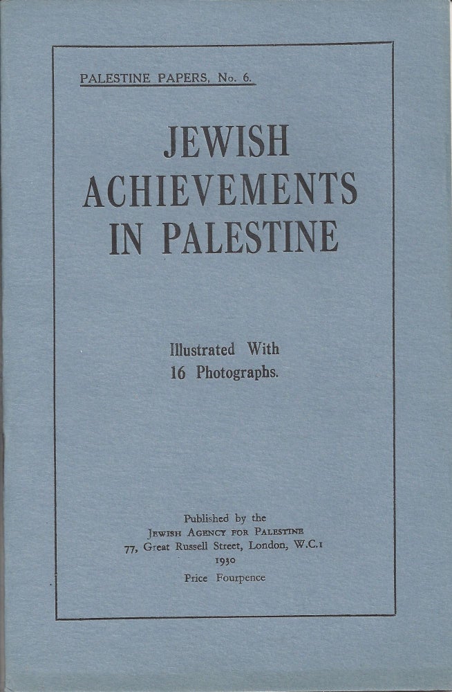Item 9755. JEWISH ACHIEVEMENTS IN PALESTINE