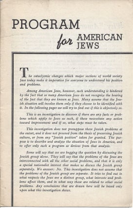 Item 9842. PROGRAM FOR AMERICAN JEWS