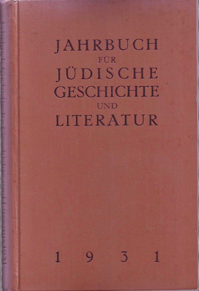 Item 9879. JAHRBUCH FÜR JÜDISCHE GESCHICHTE UND LITERATUR