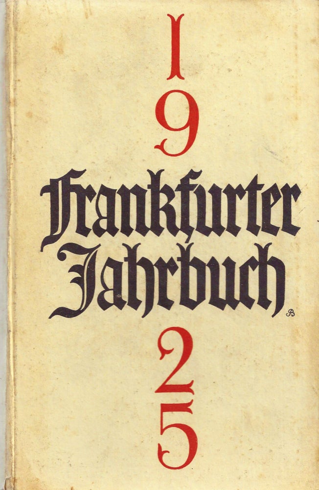 Item 9893. FRANKFURTER JAHRBUCH 1925