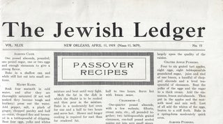 Item 10255. THE JEWISH LEDGER VOL. XLIX NO. 15 APRIL 11, 1919 [SPECIAL PASSOVER ISSUE]