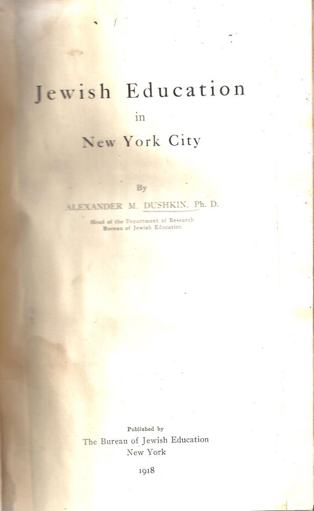 Item 10316. JEWISH EDUCATION IN NEW YORK CITY