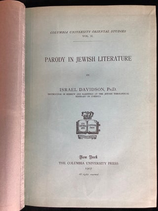 Item 10318. PARODY IN JEWISH LITERATURE
