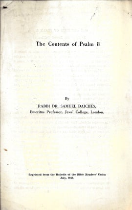 Item 10384. THE CONTENTS OF PSALM 8