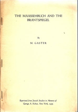 Item 10388. THE MAASSEHBUCH AND THE BRANTSPIEGEL