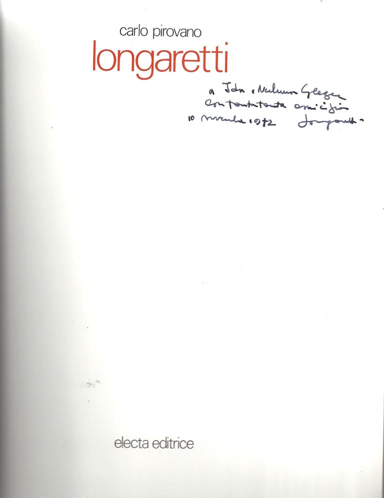 Item 10447. LONGARETTI [INSCRIBED BY THE ARTIST]