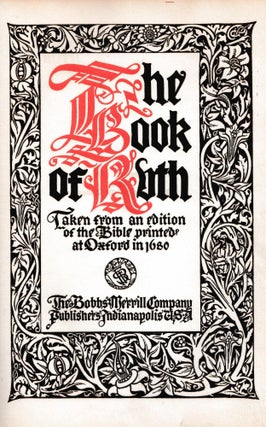 Item 10644. THE BOOK OF RUTH, TAKEN FROM AN EDITION OF THE BIBLE PRINTED AT OXFORD IN 1680
