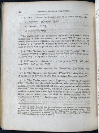 Item 281620. SYSTEMATICAL AND PRACTICAL HEBREW GRAMMAR, FOR THE USE OF HEBREW SCHOOLS, COLLEGES AND SELF-INSTRUCTION. WITH A CHRESTOMATHY, CONTAINING AN EPITOME OF HISTORY FROM THE CREATION OF THE WORLD TO THE SECOND TEMPLE, WITH ANALYTICAL NOTES; YESODE LESHON HA-IVRIT (Xt)