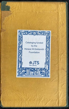 Item 281620. SYSTEMATICAL AND PRACTICAL HEBREW GRAMMAR, FOR THE USE OF HEBREW SCHOOLS, COLLEGES AND SELF-INSTRUCTION. WITH A CHRESTOMATHY, CONTAINING AN EPITOME OF HISTORY FROM THE CREATION OF THE WORLD TO THE SECOND TEMPLE, WITH ANALYTICAL NOTES; YESODE LESHON HA-IVRIT (Xt)