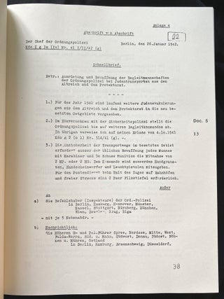 Item 22062. ARCHIVES OF THE HOLOCAUST: AN INTERNATIONAL COLLECTION OF SELECTED DOCUMENTS. VOLUME 22 ONLY: ZENTRALE STELLE DER LANDESJUSTIZVERWALTUNGEN, LUDWIGSBURG.