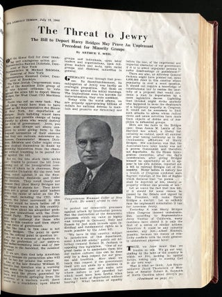 Item 44293. THE AMERICAN HEBREW. VOL. 147 NRS. 1-26. MAY 17-NOV 8, 1940. 26 ISSUES PRESENT, COMPLETE HALF YEAR.
