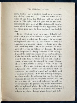 Item 54494. THE PROFESSION OF JUDAISM: SERMONS DELIVERED ON NEW YEAR'S EVE, AND MORNING, SEPTEMBER 18TH AND 19TH, AND ON THE EVE, AND MORNING OF THE DAY OF ATONEMENT, SEPTEMBER 27TH AND 28TH, 1895